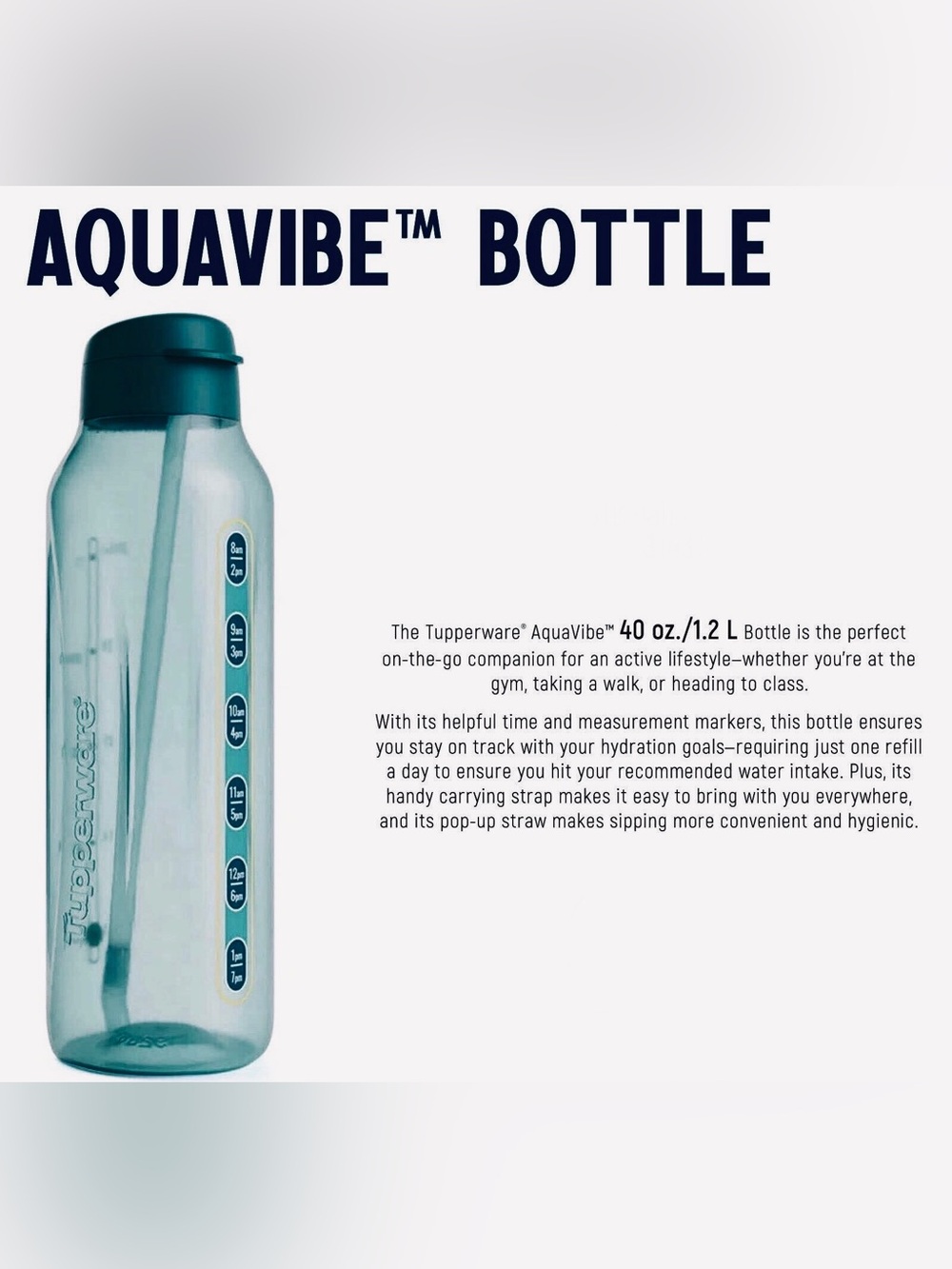 Tupperware AquaVibe™ 1.2L Hydration Bottle with Flip-Top Lid-Mysterious Green
